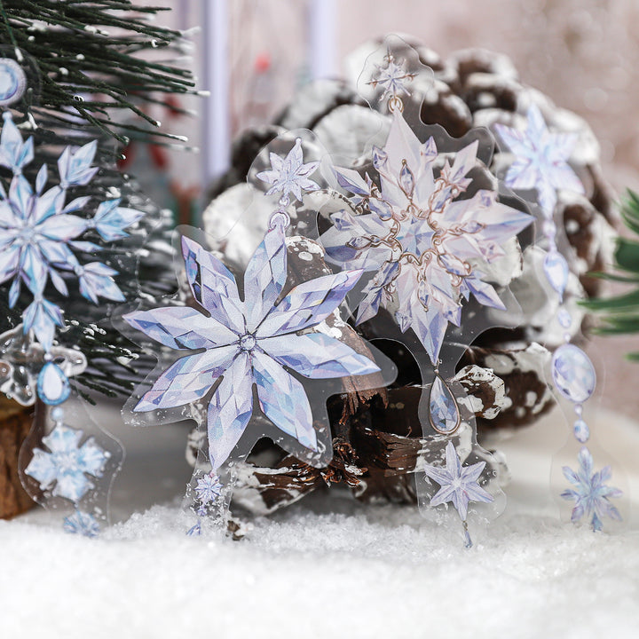 Ice Realm Whisper Series PET Snowflake Stickers for DIY Decoration