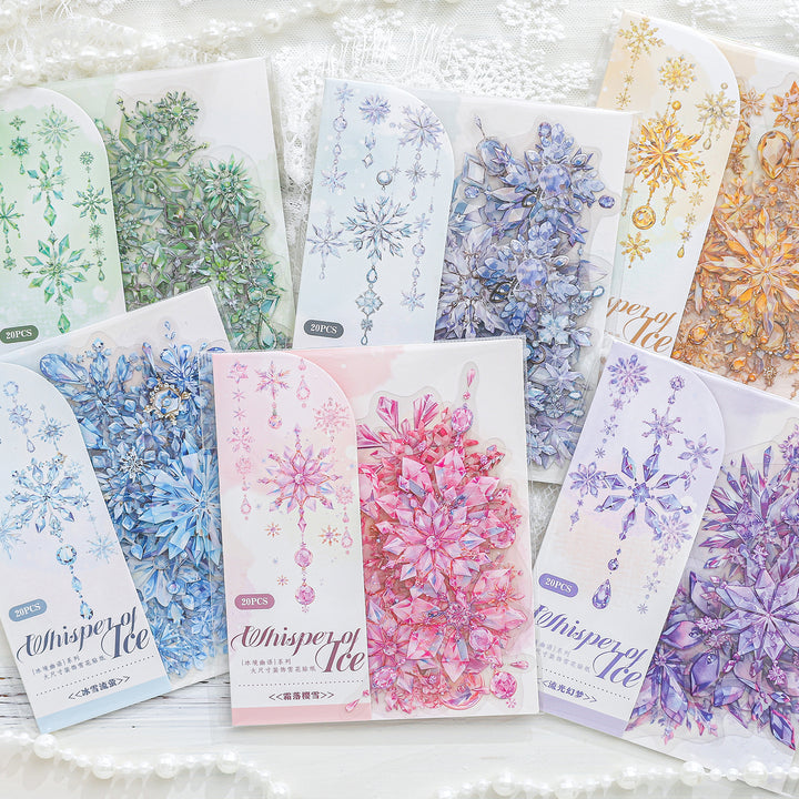 Ice Realm Whisper Series PET Stickers Snowflake Magic Romance