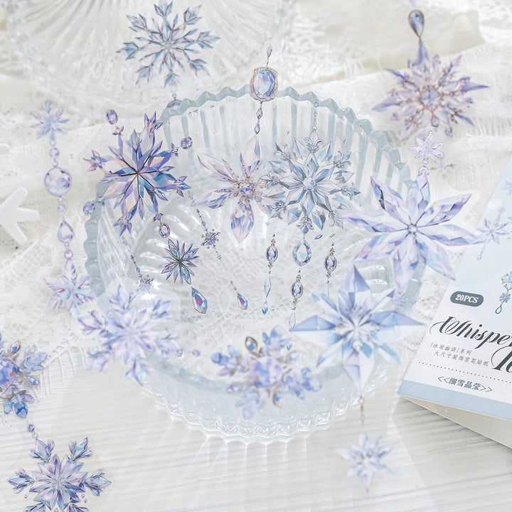 Ice Realm Whisper Series Snowflake Stickers for Collage Art