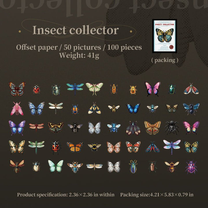 Insect Collector Paper Stickers Retro Suitable For Planner Decoration