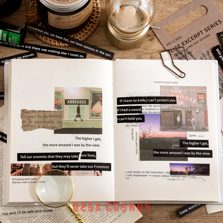 Use Life Excerpt Series Stickers for Collage with Movie Photos in Journals