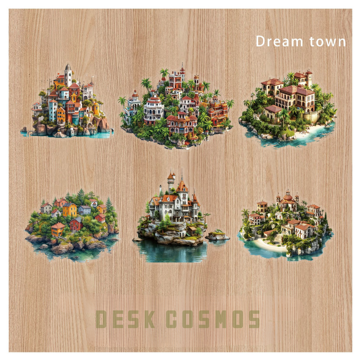 Island Series Dream Town Magical Vintage Stickers