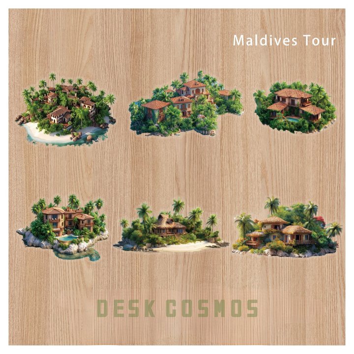 Island Series Maldives Tour Fantasy Seaside Stickers