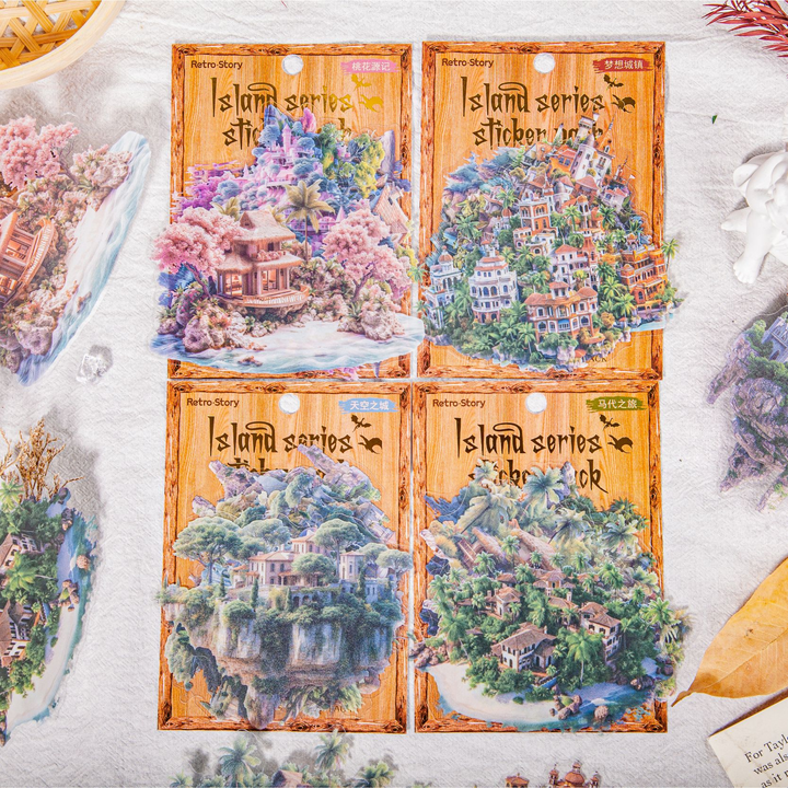 Island Series PET Stickers Travel Journal Fantasy Decorative
