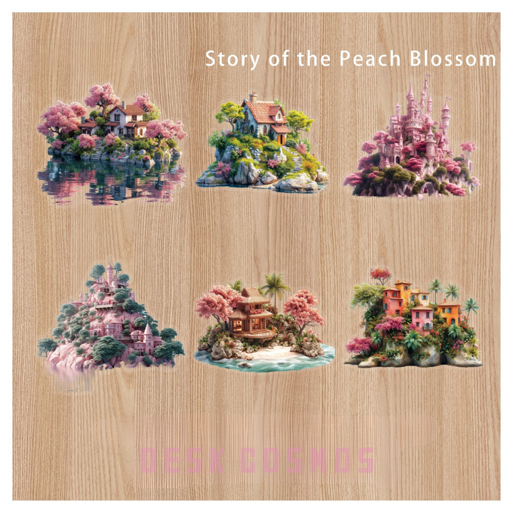 Island Series Story of the Peach Blossom Fairy Tale Stickers