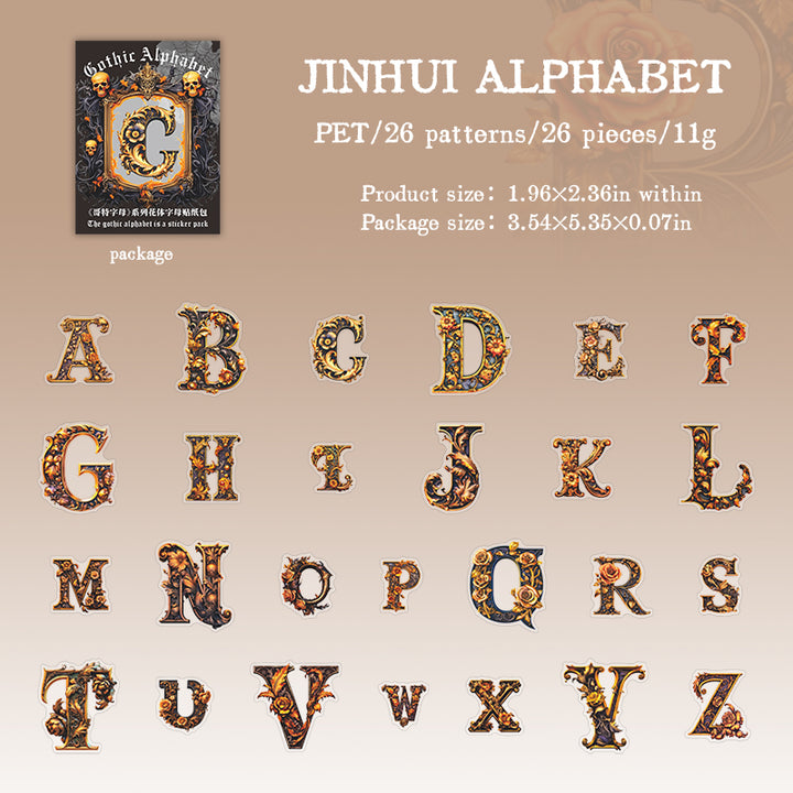 Jinhui Gold Alphabet Letter Stickers