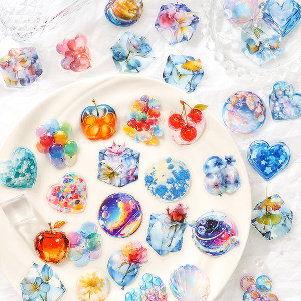 Jinxiu Glass PET Stickers Love Stars for Creative Projects