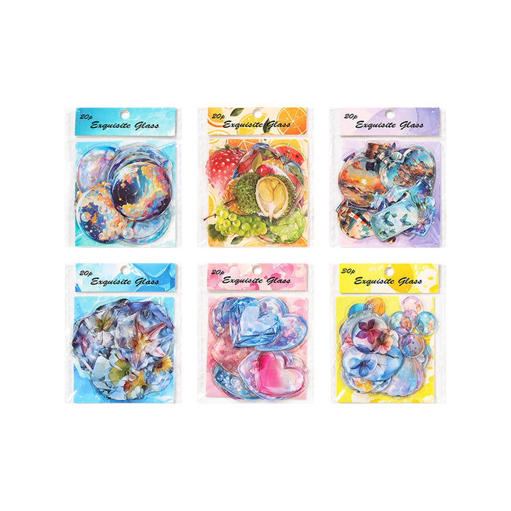 Jinxiu Glass PET Stickers Transparent Artistic Fruit Sticker