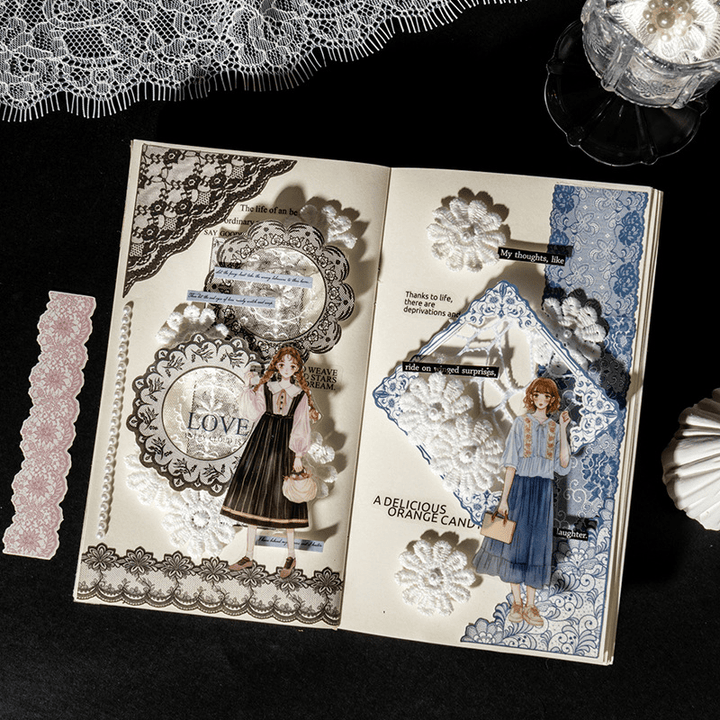 Journal Lace Stickers Corner Lace DIY Decor