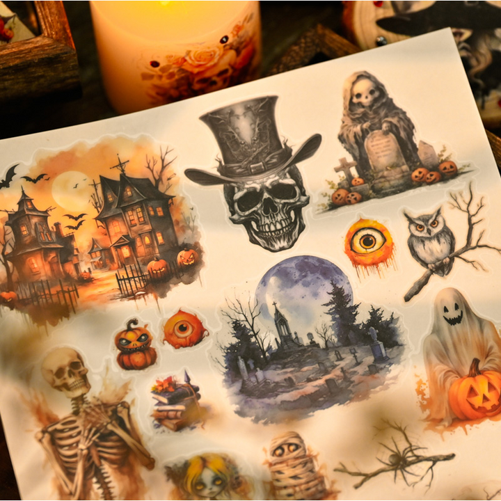 Judy Transfer Stickers Halloween Mystery Visuals for Art Planners