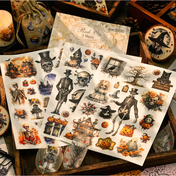 Judy Transfer Stickers Halloween PET for Creative Planners