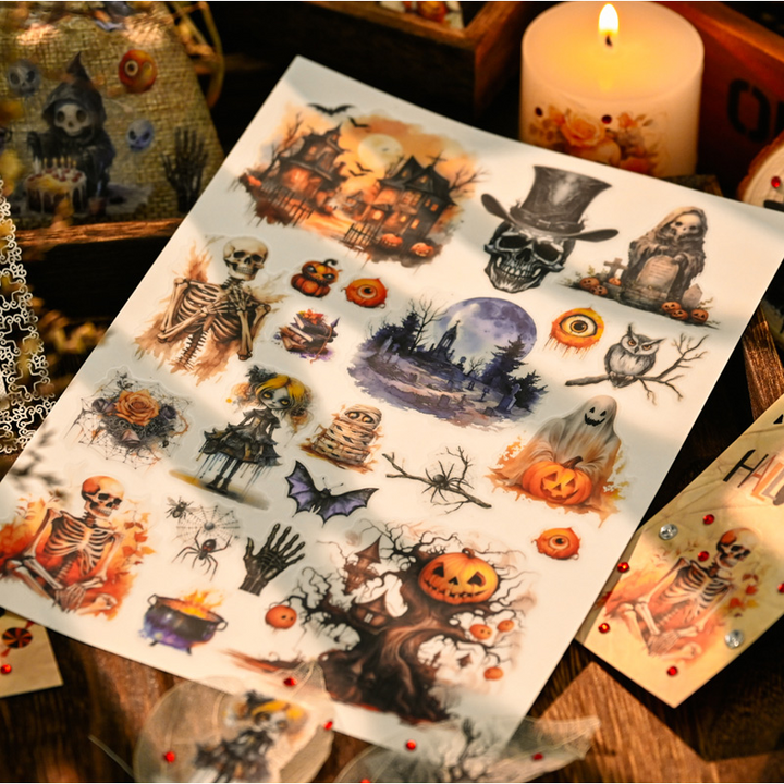 Judy Transfer Stickers Halloween Witch Illustration for Notebook Decor