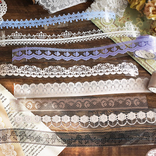 Lace Border Vintage Knitted PET Tape Horizontal Flat Lay Display