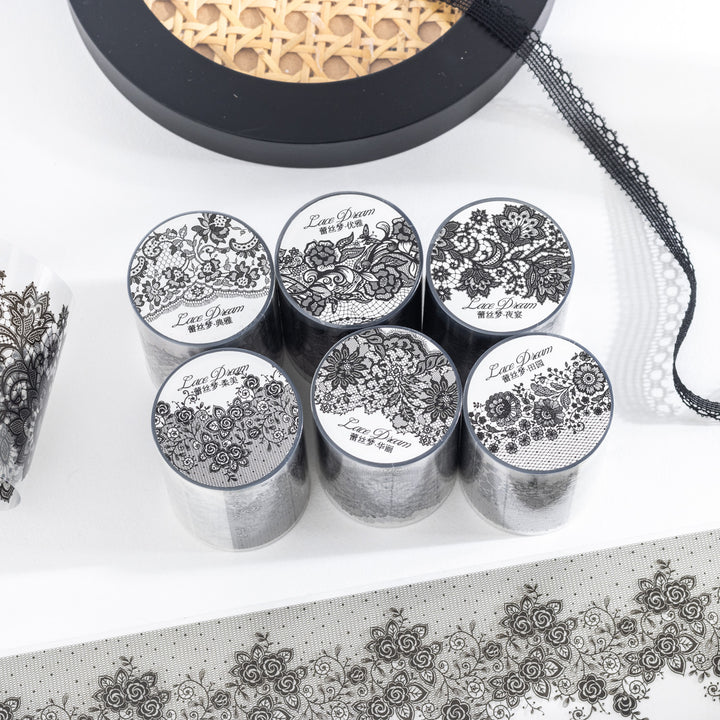 Lace Dream Elegant PET Tape Black Elegant Motif