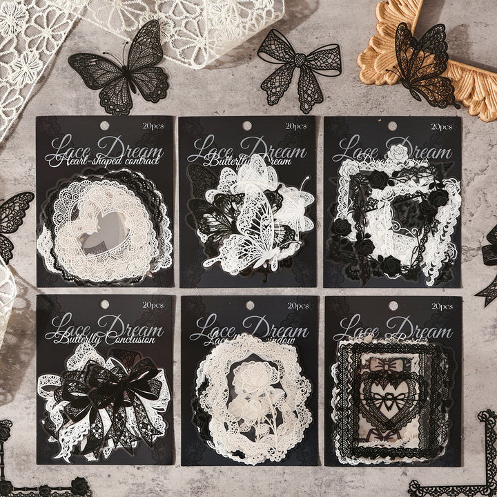 Lace Dream Series Lace Stickers Rose Elements For Scrapbooking