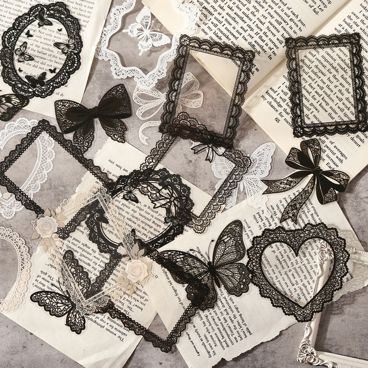 Lace Dream Series PET Stickers Vintage Style For Art Projects