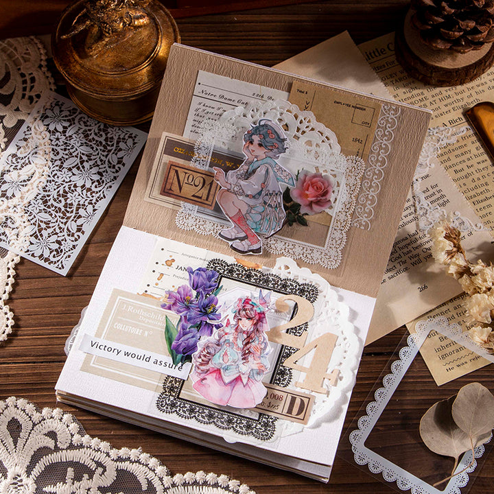 Lace Fantasy PET Stickers Artistic Layers for Bullet Journals
