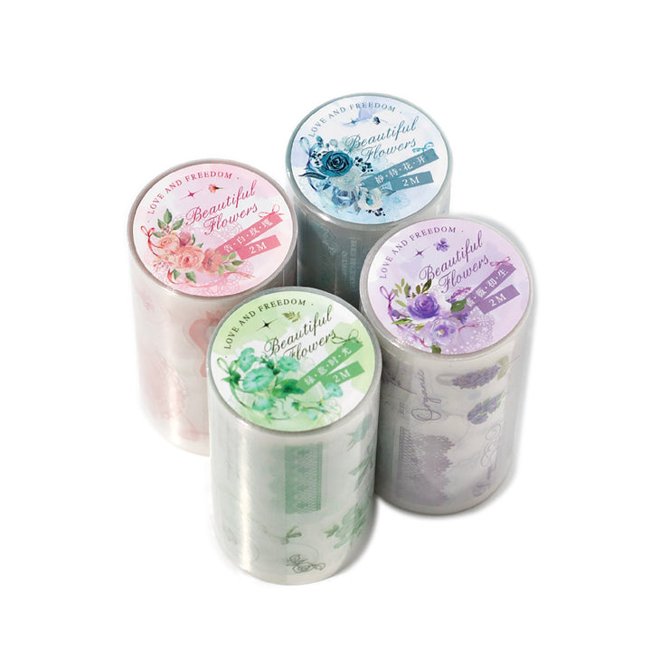 Lace Flower Language Botanical Scrapbook Tape for Phone Case Decoration