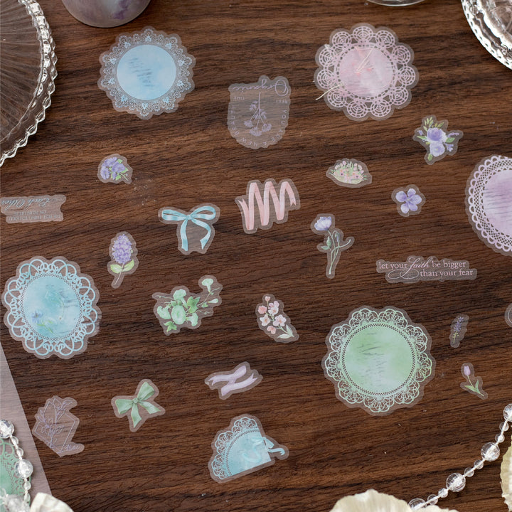 Lace Flower Language Floral PET Tape Perfect for Daily Scrapbooking