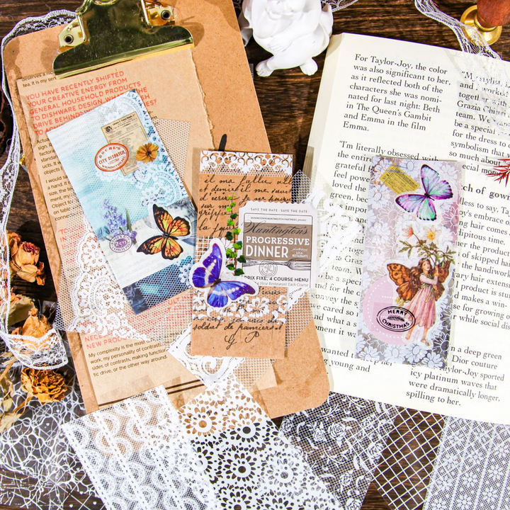 Lace Language Series Lace Texture Stickers Decorative Sticker