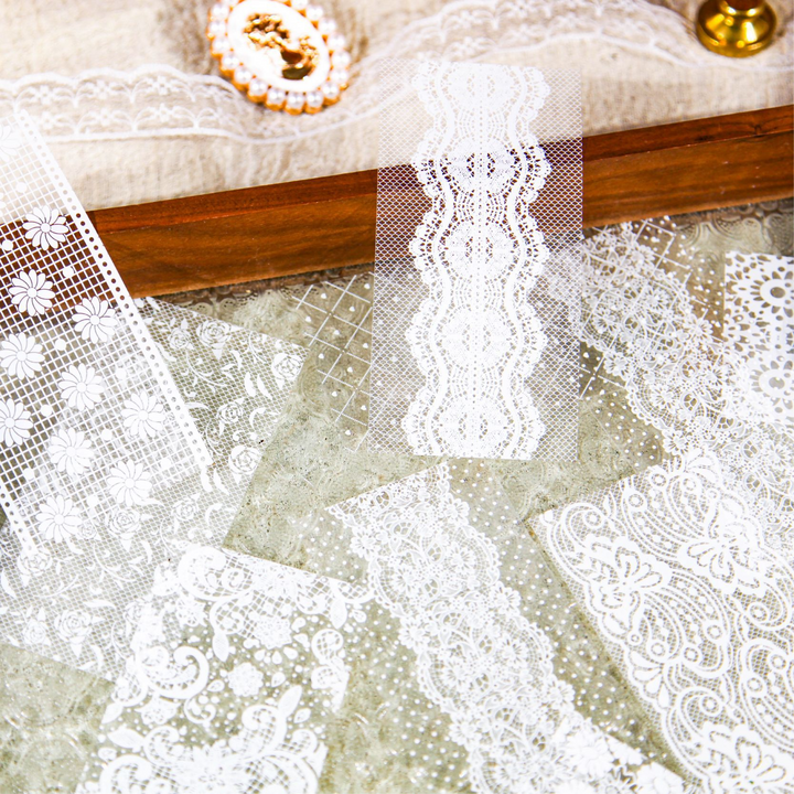 Lace Language Series PET Stickers Lace Texture Background Sticker Romance