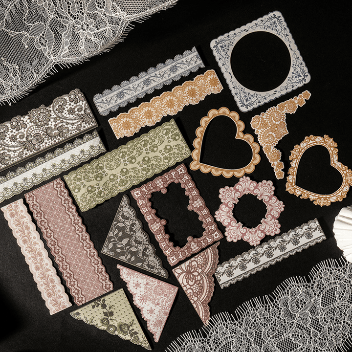 Lace Stickers Corner Lace Vintage Style