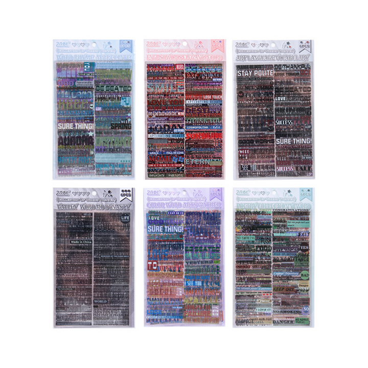Language Theatre Text Stickers for Scrapbooking Projects