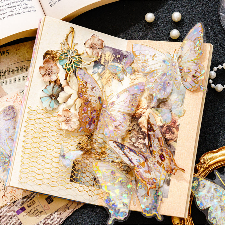Laser PET Stickers for Journals - Gem Butterfly Series