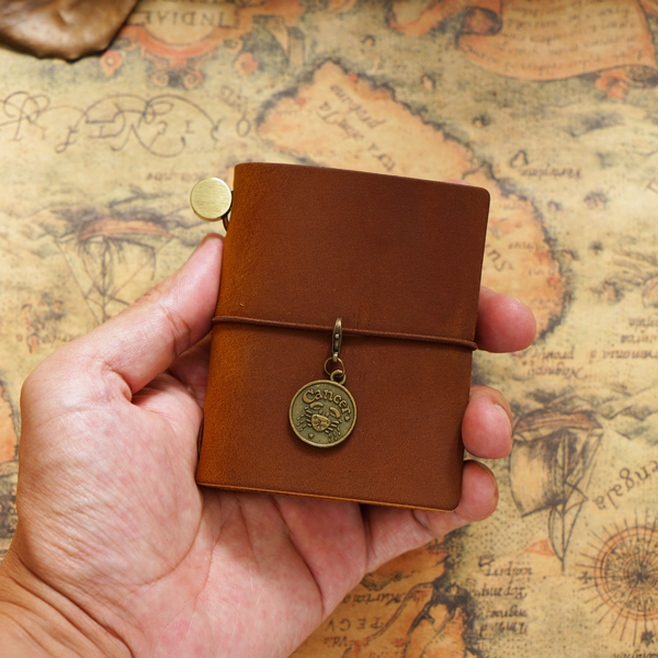 Mini Pocket Journal First Layer Leather for Writers