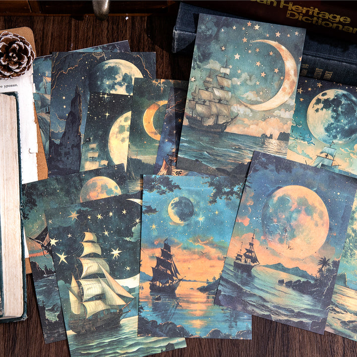 Gothic Style Background Paper with Moon and Castle Design from Let the Moon Fall Series