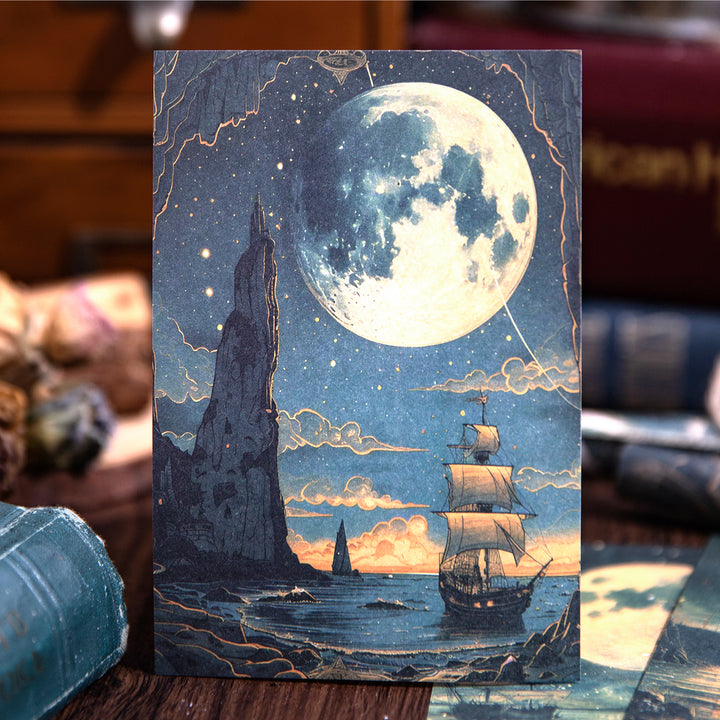 Let the Moon Fall Series Gothic Paper for Creative Journaling with Moonlight and Castle Theme