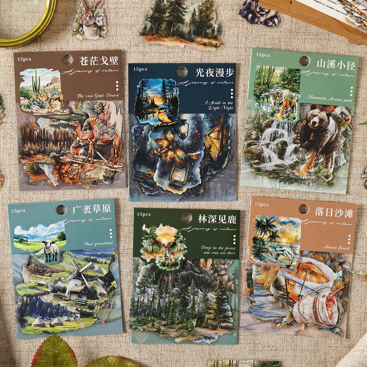 Light and Letterhead PET Stickers Landscape Design for Gift Wrap
