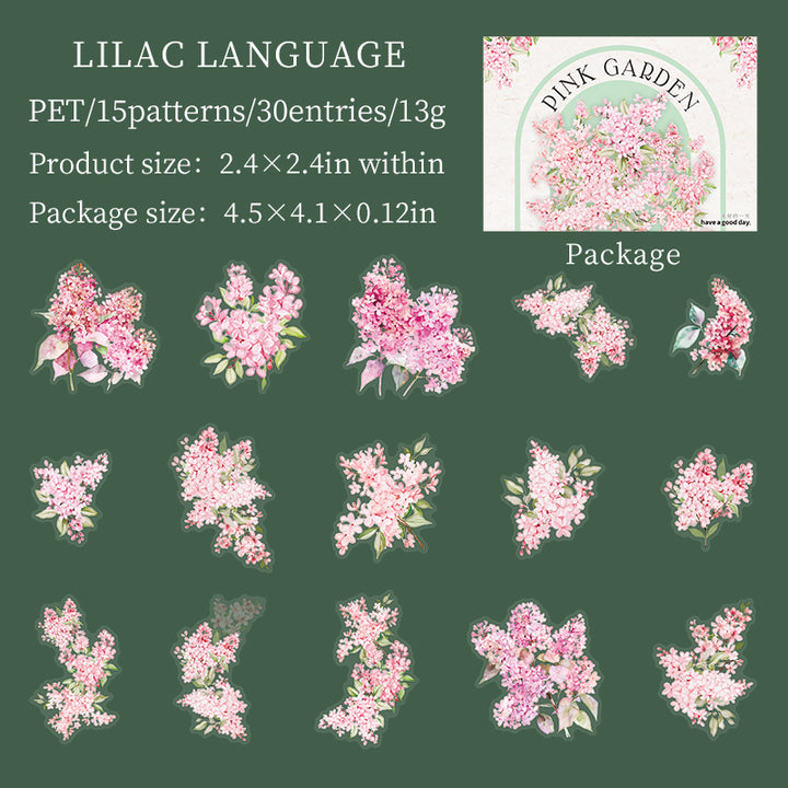 Lilac Language Floral Stickers for Planner