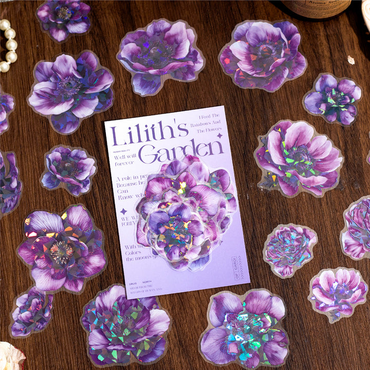 Liliths Garden Colorful Flower Stickers for DIY Craft