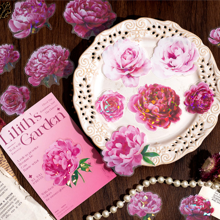 Liliths Garden Romantic Flower Stickers for Crafting