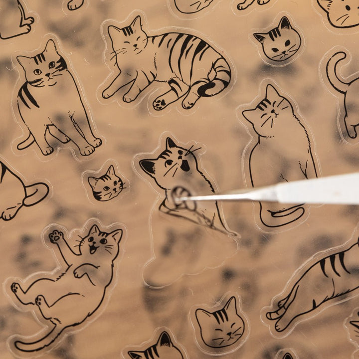 Line Cat Creative Journal PET Stickers Art Decoration