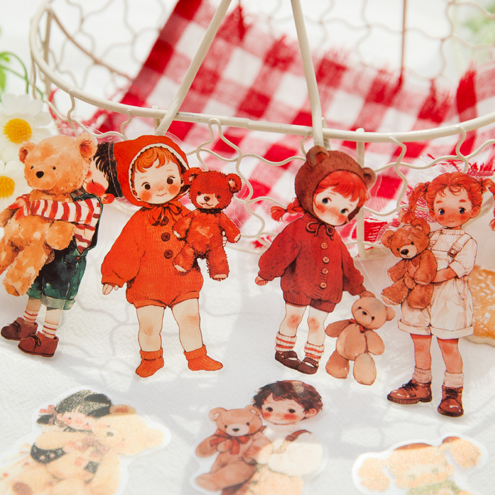 Little Paradise Cute Character Stickers Retro Style Decoration