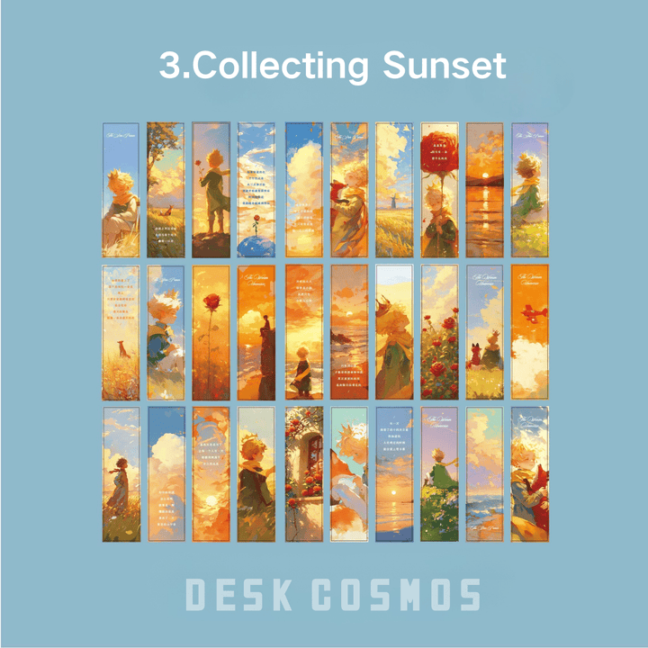Little Universe Series Collecting Sunset Bookmarks Healing Words Bright Colors