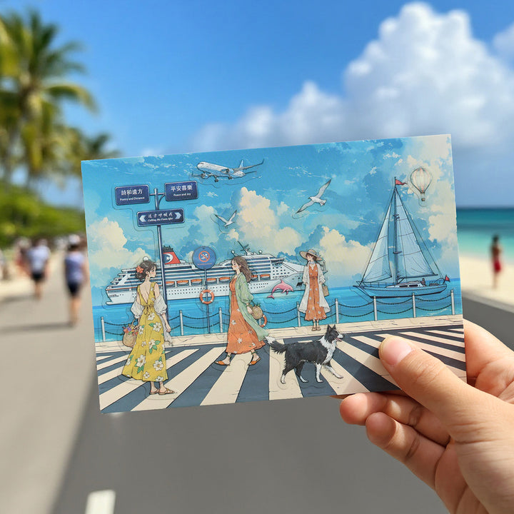 Long Holiday Creative Scenery Travel Journal Suitable for Scrapbook