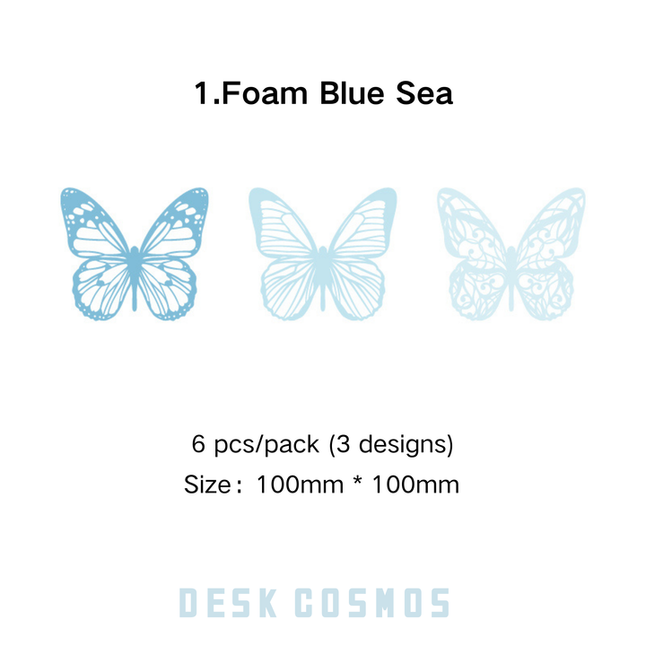 Looking For Butterfly Series Foam Blue Sea Blue Butterfly Lace Paper