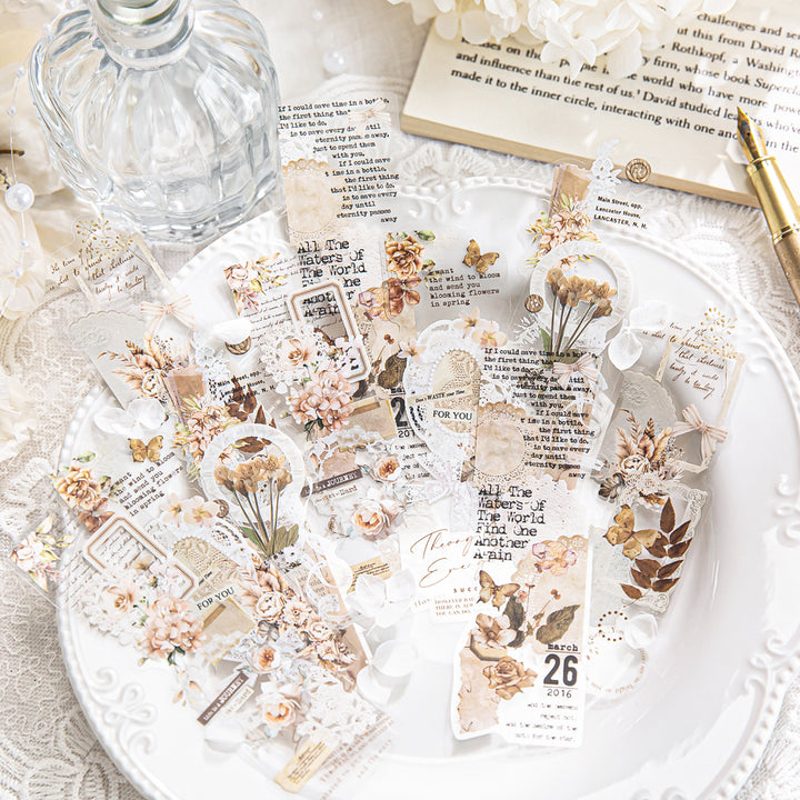 Love Spread Series Floral Lace Retro Stickers Vintage Crafting