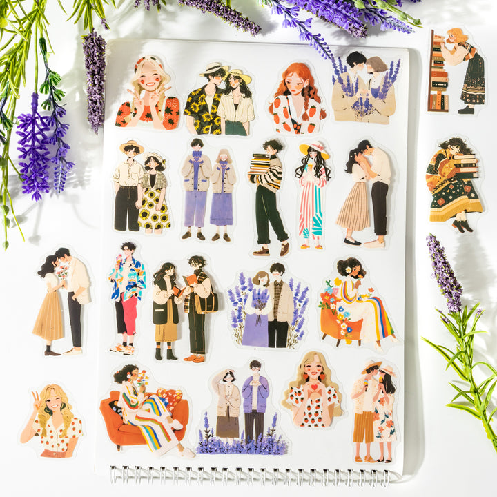 Love Story Couple Weekend Stickers for Handwriting Journal