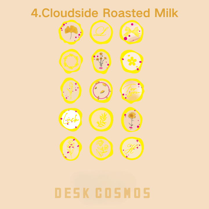 Luminous Starry Cloud Milk Epoxy 3D Stickers Transparent Gold Foil