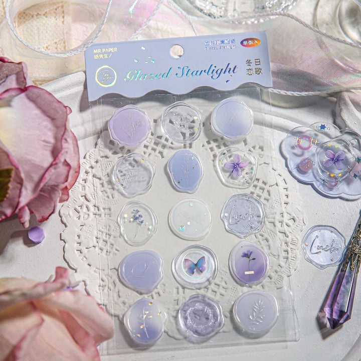 Luminous Starry Epoxy 3D Stickers with Gold Foil for Scrapbooking