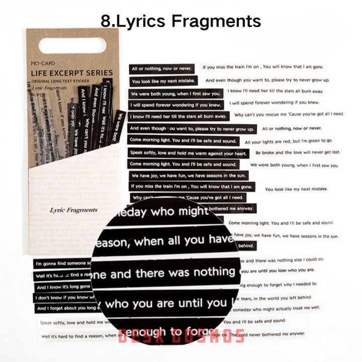 Lyrics Fragments Sticker Style