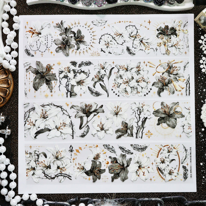 Blooming Lily Gothic Die - cut PET Tape - Desk Cosmos