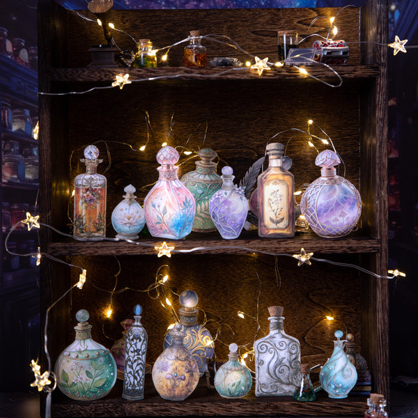 Magic Bottle Secret Language vintage scrapbooking stickers