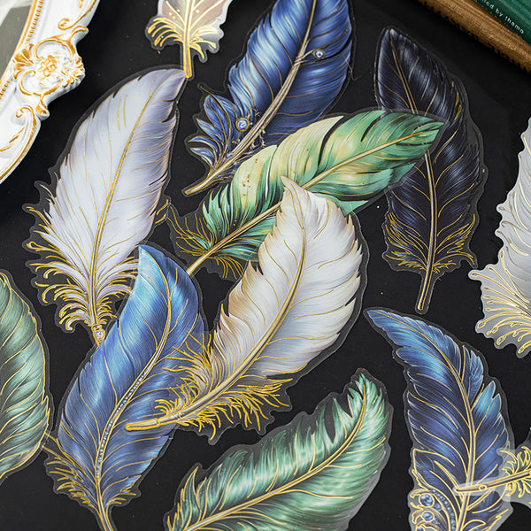Magic PET Stickers Time Wing Feather Gothic Design