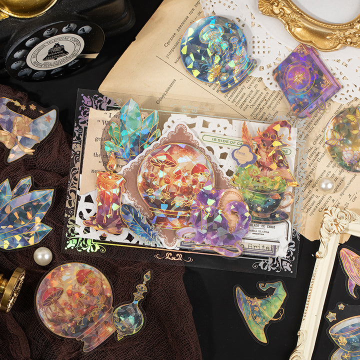 Magic Stickers Jinxiu Glass Series Cold Stamping PET Craft Stickers