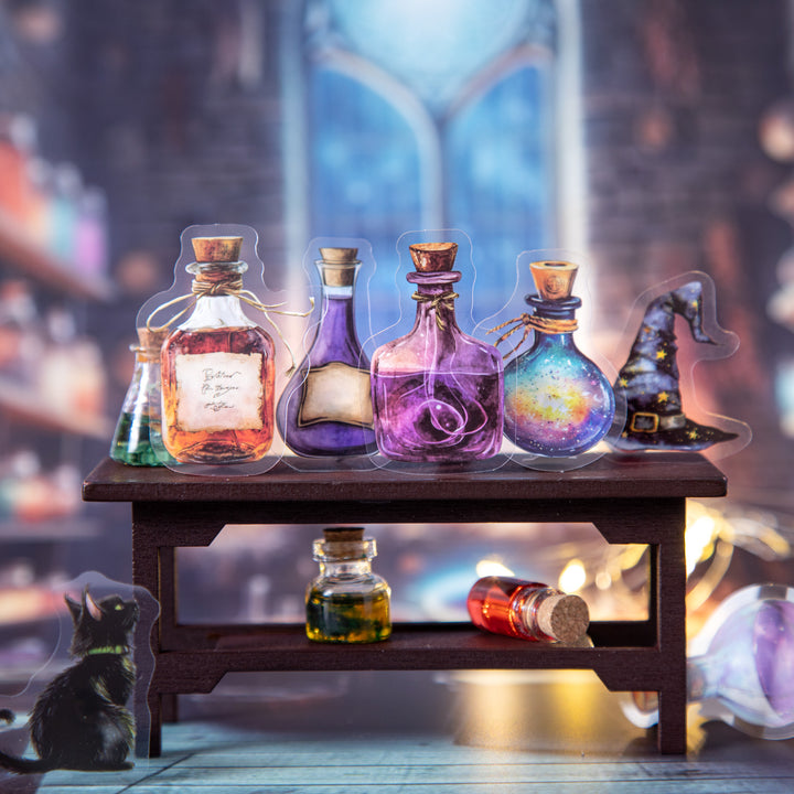 Magic Stickers Magic Pharmacy Witchy Characters Fantasy PET Stickers